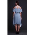 thumbnail image 3 of Bimba Tunique à Épaules Dénudées Imprimée Teinture sur Nœuds Bleue pour Femmes Robe de Soirée Col Rond - Très Grande Taille, 3 of 6