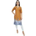 thumbnail image 5 of Bimba Tunique Imprimée pour Femme Kurti Kurta en Georgette Moutarde Blouse Indienne Longue-14, 5 of 5