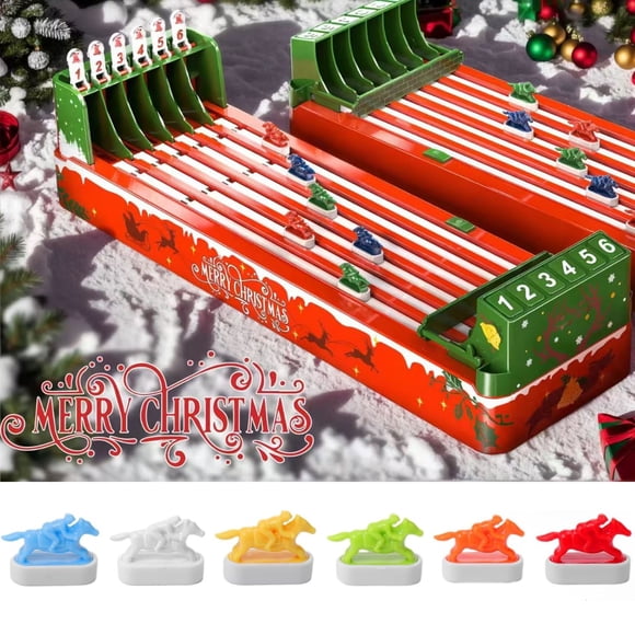 RKSTN Desk Games Horse Racing Game Electronic 6-Horse Racing Board Game Horse Race Game Board Adult Mini Tabletop Horse Race Game for Family Adults Party Christmas Party Toddlers Toys
