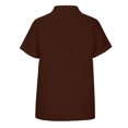 thumbnail image 5 of Timegard Womens Tops Plus Size Cotton Linen Short Sleeve Lapel V-Neck Button down Side Split Casual Tops, 5 of 5