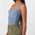 thumbnail image 4 of Timegard Going out Tank Top for Women Ruched V Neck Slim Comfy Knit Tee Sleeveless Top Solid Color, 4 of 5
