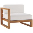thumbnail image 1 of Modway Upland Modern Solid Teak Wood Outdoor Left-Arm Chair in Natural/White, 1 of 8