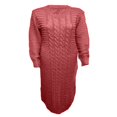 thumbnail image 3 of Robe Tricotée à Manches Longues pour Femmes Motif Crochet Unie Côtelée Robe Décontractée, 3 of 5