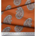 thumbnail image 2 of Soimoi Poly Georgette Fabric Paisley Block Printed Craft Fabric by The Yard 42 Inch Wide, 2 of 3