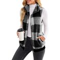 thumbnail image 5 of LUXUR Gilet à Carreaux pour Femmes Tenue de Travail Décontractée Gris L, 5 of 5