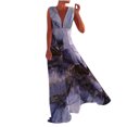 thumbnail image 2 of Lenago Robe Sans Manches Grande Taille pour Femmes Mode Décontractée Été Sans Manches Col en V Robe Imprimée Fermeture Éclair Robe Longue Robes de Plage en Solde, 2 of 5