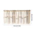 thumbnail image 3 of Valance Curtain Panels - Light Blocking Kitchen Window Treatment, Rod Pocket Short Curtains for Bathroom & Basement, Beige, JKODE, 3 of 7