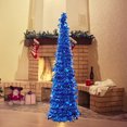 thumbnail image 3 of YAOMOBB Quick Assembly Christmas Tree Glittering Christmas Pencil Tree Stable Base Foldable Realistic Indoor Outdoor Decoration, 3 of 7