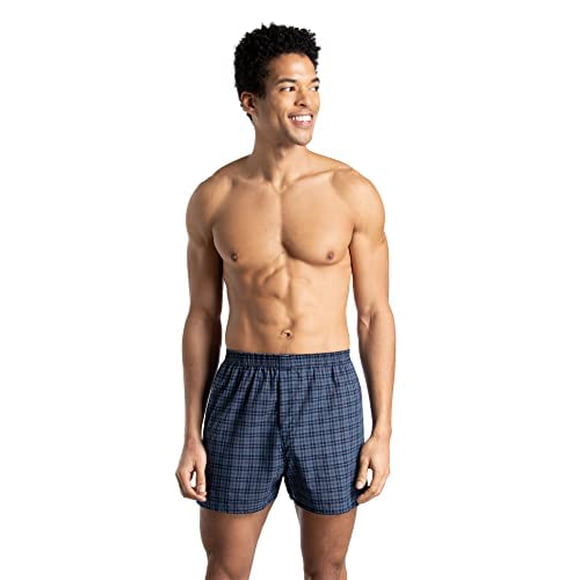 Fruit of the Loom Men's Tag-Free Boxer Shorts (Knit & Woven), Woven-6 Pack-Assorted Colors, Large