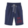 thumbnail image 2 of LOVZFMLL Women Printed Elastic Waist Drawstring With Casual Pockets Shorts Navy XXL, 2 of 3