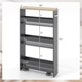thumbnail image 3 of Costway Rolling Kitchen Slim Storage Cart Mobile Shelving Organizer with Handle, 3 of 9