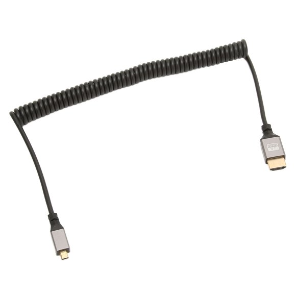 High Definition Multimedia Interface Extension Cable, 18 Gbps 4K 60Hz Wear Resistant Stretchable Mciro HD Multimedia Interface Spring Adapter Cable For Cameras HD Male To Cable