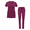 Wine, variant on Adar Addition Go-Basic Scrub Set For Women - Slim V-Neck Scrub Top & Skinny Cargo Scrub Pants