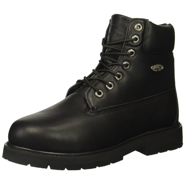 Lugz Botte de Mode à Embout d'Acier Drifter 6 pour Homme, Noire, Taille 8 Grand. Cette Botte de Travail Synthétique à Embout d'Acier, à Laçage avec Oeillets Métalliques, Col Rembourré et Semelle Extérieure durable. Convient aux Environnements de Travail Nécessitant des Chaussures de Sécurité.