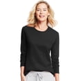 thumbnail image 1 of Hanes T-Shirt Col Rond à Manches Longues pour Femmes, 2TG, Ébène, 1 of 6