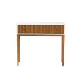 thumbnail image 3 of Baxton Studio Odile Console en Bois de Bayur Naturel Deux Tons Brun et Blanc avec 1 Tiroir, 3 of 5