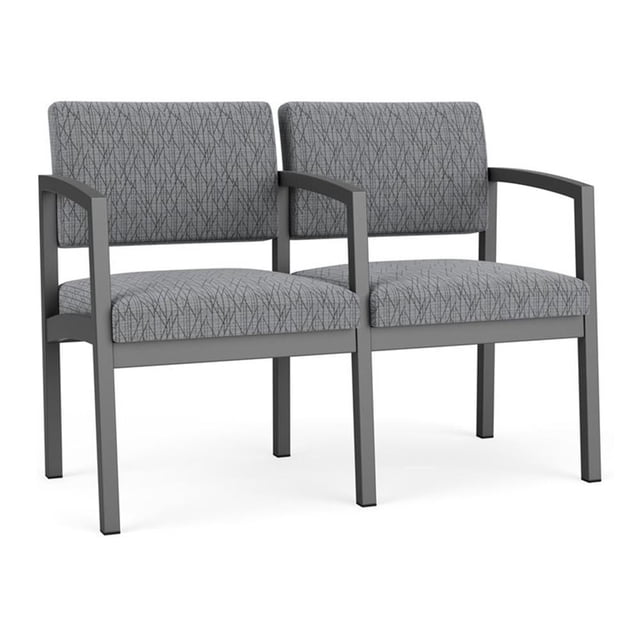 Lenox Steel Reception Waiting Room 2 Seats Chair / Charcoal Steel / Gray