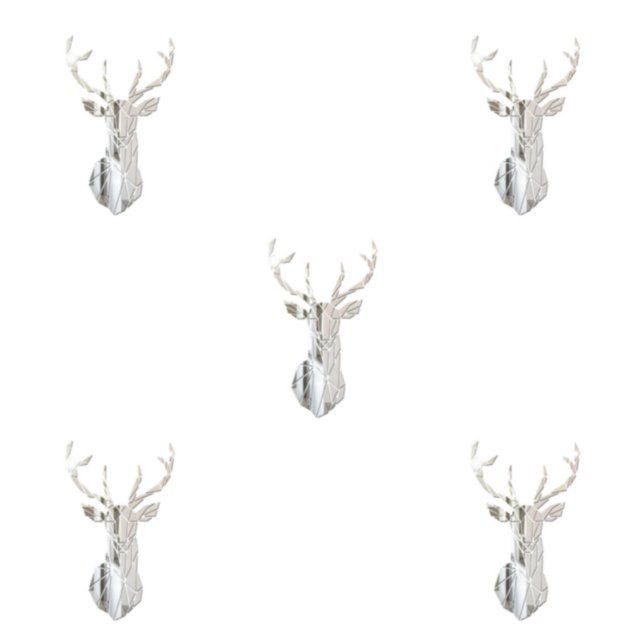 Decodeary Personalized Home Style With 3D Mirror Deer Wall Stickers Acrylic 3D Deer Head Mirror Wall Sticker Multifunctional silver XL 5Set