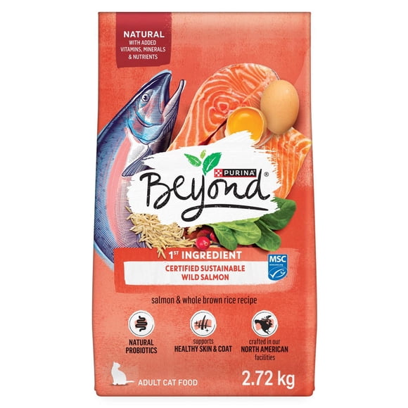 Beyond Simply Salmon & Whole Brown Rice Recipe, Dry Cat Food 2.72kg