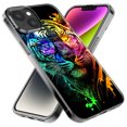 thumbnail image 2 of MUNDAZE Apple iPhone 11 Pro Max Étui de Protection Hybride Transparente Antichoc Arc-en-Ciel Néon Tigre, 2 of 6