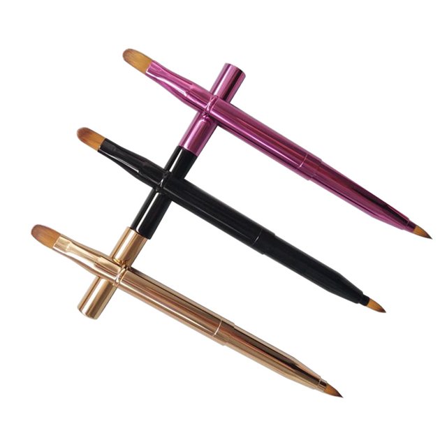 WHAMVOX 3 Pcs Brosse à Lèvres Professionnelle Rétractable Double Face Applicateur de Gloss Couleurs Assorties