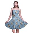 thumbnail image 1 of Bimba Robe Soleil Mini à Taille Smockée pour Femmes à Imprimé Floral, Tenue de Fête d'Été pour les Vacances - Moyen, 1 of 5