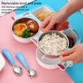 thumbnail image 3 of Xingzhi Stainless Steel Kids Tableware Set Spoon Fork Cartoon Car Shape Compartment Design Baby Bowl for Kitchen Pink Fork Spoon/Box, 3 of 4