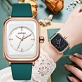 thumbnail image 4 of Women Watch Ladies Quartz Watch Square Dial Silicone Adjustable Strap Night Light No Delay Time-checking High Accuracy Exquisite Sweet Wristwatch, 4 of 8