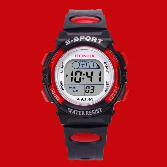 EGNMCR Children Boys Digital LED Sports Watch Kids Alarm Date Watch Gift A Watch