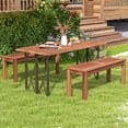 thumbnail image 4 of Gymax 2-Person Outdoor Bench Patio Bench w/ Slatted Seat Weather Resistant Solid Wood Frame, 4 of 9