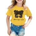 thumbnail image 1 of LUOGENLI T-Shirt pour Filles Enfant Filles Mignon Graphique Col Rond Manche Courte Tee Été Décontracté T-Shirt Chandails pour Filles Tendance Été Midi Jaune 11-12 Ans, 1 of 5