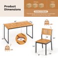 thumbnail image 3 of Gymax 7 PCS Outdoor Dining Set for 6 Acacia Wood Rectangular Table & 6 Armless Chairs, 3 of 9