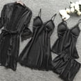 thumbnail image 1 of Lingerie Robe en Soie Dentelle pour Femmes Babydoll Vêtements de Nuit Ensemble de Pyjamas, 1 of 5
