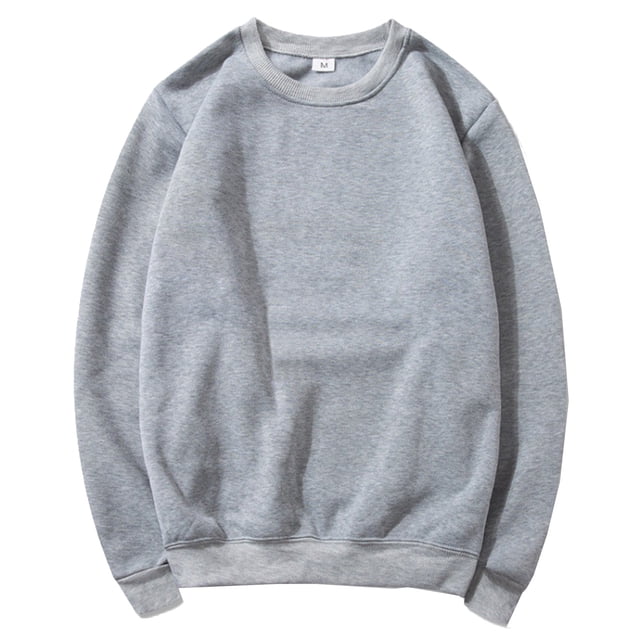 vdgthytj Men's Crewneck Sweatshirt Long Sleeve Basic Solid Color Shirts Fall Fleece Casual Loose Pullover Tops in grey. This lightweight polyester sweatshirt features a crewneck design, long sleeves, and ribbed hem and cuffs for added warmth and comfort. Ideal for casual or outdoor activities during fall and winter, it pairs well with jeans, leggings, or pants for a versatile look.