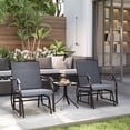 thumbnail image 2 of Outsunny 3 Piece Patio Rocking Chair Set Outdoor Glider Set w/ Glass Table, 2 of 10