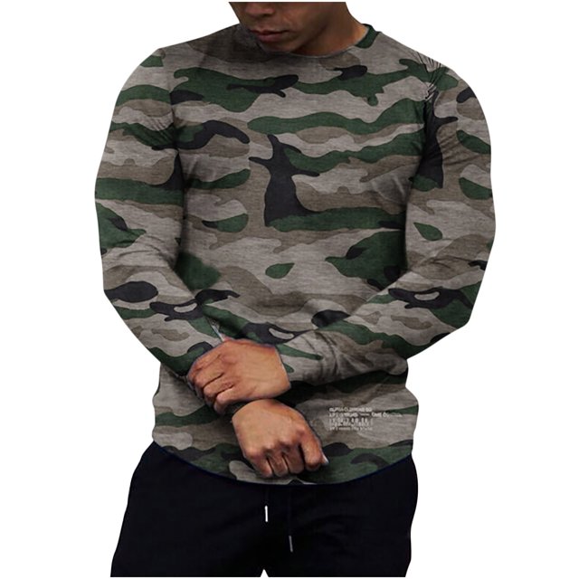 Pompotops T-shirt à Manches Longues en Coton Extensible pour Hommes Automne Sports Course Grande Taille en Solde