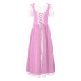 thumbnail image 4 of Mufeng Girls Medieval Renaissance Vintage Dress Velvet Robe Gown Renaissance Cosplay Halloween Party Dress Pink 10, 4 of 7