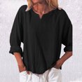 thumbnail image 2 of Birdeem Mode Femme T-Shirt Ample à Manches Longues Col en V Décontracté Uni Blouse Tops, 2 of 9
