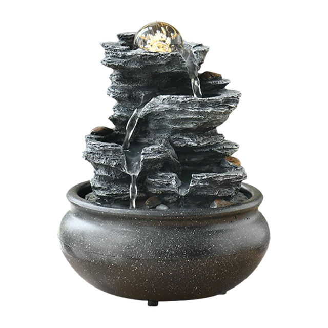 simhoa Cascade Intérieure Illuminée Maison Terrasse Pendaison de Crémaillère Bureau Table E