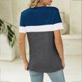 thumbnail image 4 of Yuyuzo T-Shirts pour Femmes Manches Courtes Décontractés Col en V Tops d'Été Color Block Tees Amples, 4 of 4