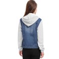 thumbnail image 5 of INSPIRE CHIC Veste en Denim à Capuche à Cordon Superposée pour Femmes avec Poches, 5 of 5