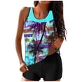 thumbnail image 2 of UPPADA Two Piece Tankini Swimsuits for Women High Waisted 2 Piece Bathing Suits Floral Print Tankini Set Tummy Control Modest Swimwear for Holiday High Waisted Swimsuit Multicolor,M, 2 of 6