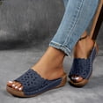 thumbnail image 2 of Mepaouo Orthopedic Sandals for Womens Hollow Wedge Platform Slides Arch Support Walking Slippers, 2 of 8