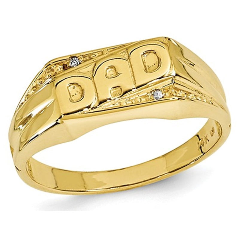 Bague Papa pour Homme en Or Jaune 14K Poli