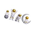 thumbnail image 1 of 4 Pcs Astronaut Statue Figurine de Spaceman Décoration Maison Or Blanc, 1 of 7