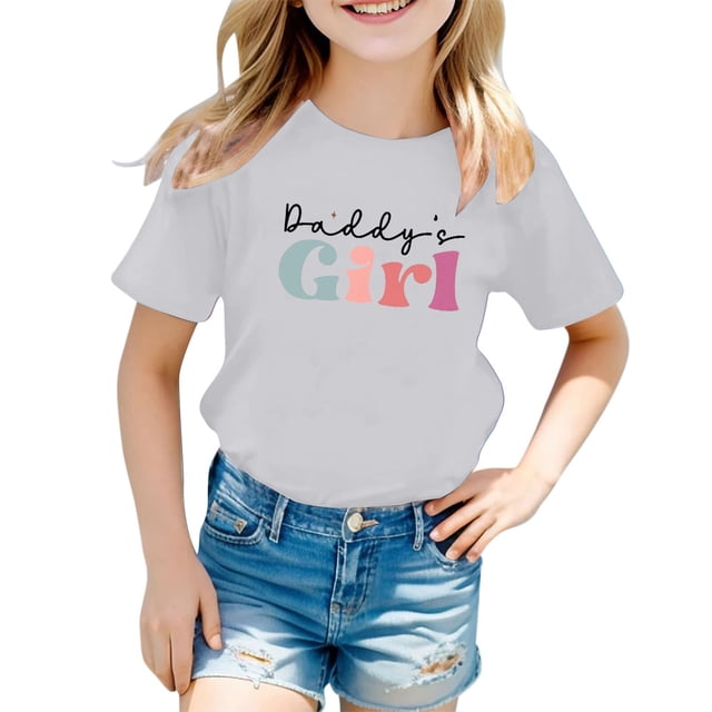 Pyjama Décontracté pour Enfants Motif Lettre Imprimé Multicolore Col Rond Manches Courtes Grandes Filles Soutien-Gorge Intégré Camisoles Manches Courtes Chemises Filles Manches Longues Chemise de Pâques Filles Filles Athlétiques