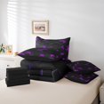 thumbnail image 5 of Ensemble de Literie 7 Pcs Violet à Imprimé Nid d'Abeilles pour Garçons Filles, Ensemble de Lit Géométrie Format Simple, Ensemble de Literie Géométrique Ruche avec Couette, Drap-Housse à Carreaux Abstrait Moderne, Housses de Coussin Motif Hexagonal, 5 of 5