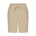 thumbnail image 4 of EOYWHK Men's Linen Shorts Elastic Waist Lounge Shorts Casual Solid Color Sleep Shorts with Drawstring Pockets, 4 of 6