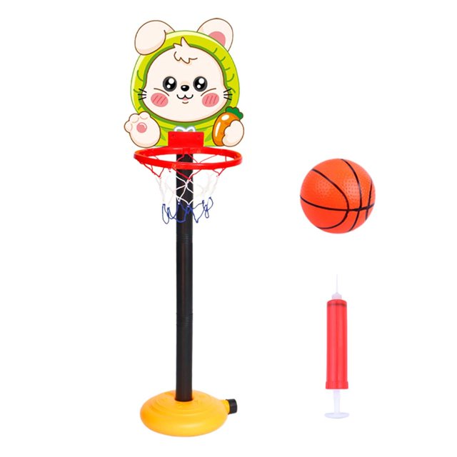 S SERENABLE Kids Basketball Hoop with Stand with Ball and Pump Adjustable for Boys Girls Rabbit