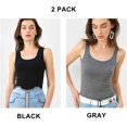 thumbnail image 3 of Charmo Camisole en Coton pour Femme avec Soutien-Gorge Intégré Débardeur Extensible sous-Maillots Cami 2 Paquets, 3 of 7